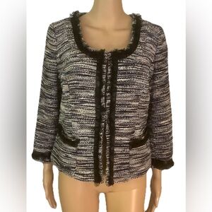 Inc International Concepts blazer women’s size Large tapestry tweed blue nwt